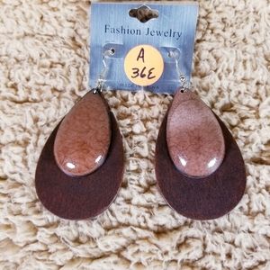 🌅Brown Double Teardrop Earrings